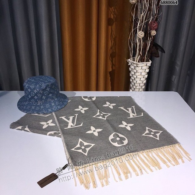 Louis Vuitton圍巾 路易威登全幅Monogram圖案女士圍巾 LV羊毛羊駝毛混紡圍巾  mmj1652